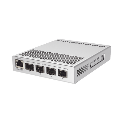(CRS305-1G-4S+IN) Switch administrable Sistema Operativo Dual, puerto 1G Rj45, 4 puertos 10G SFP+ para Escritorio MIKROTIK...