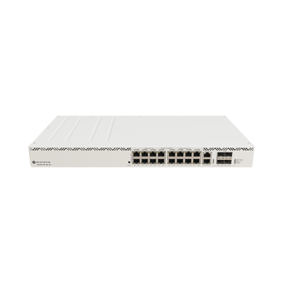 Cloud Router Switch 16 puertos, 8 PoE+ y 8 PoE++, Fuentes redundantes Hot-Swap MIKROTIK - Vista 3
