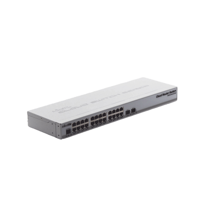 Switch Sistema Operativo Dual 24 Puertos Gigabit Ethernet y 2 Puertos SFP+ - MIKROTIK