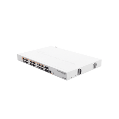 CRS328-24P-4S+RM - 24 port Gigabit Ethernet router/switch with four 10Gbps SFP+ - MIKROTIK