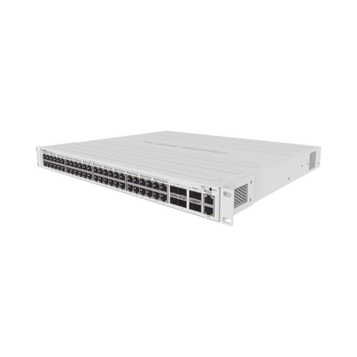 Cloud Router Switch 48 puertos PoE 802.3af/at Gigabit, 4 puertos SFP+ 10G, 2 puertos QSFP+ 40G, Montaje en Rack - MIKROTIK