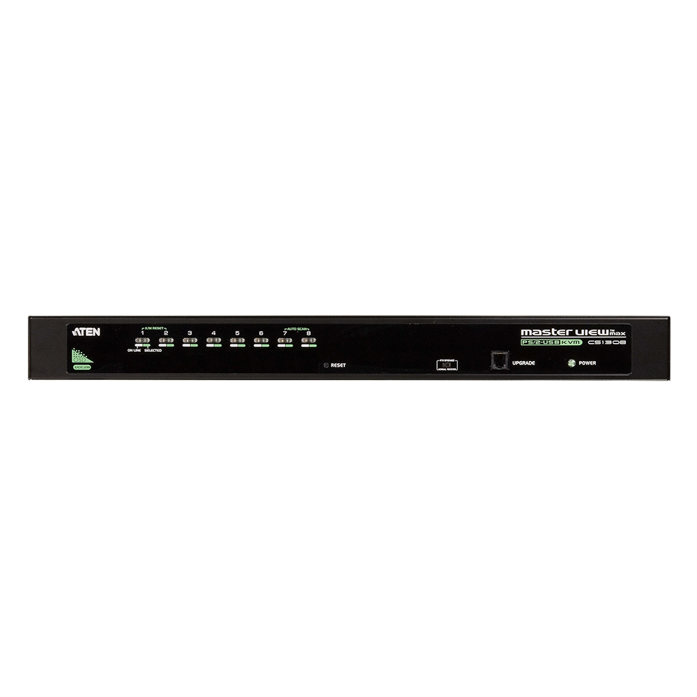 Conmutador KVM VGA de 8 puertos / Control de 64 computadoras / Resolución 2048x1536 / USB-PS/2 / Montaje Rack 19" / 1U | SIERRA STORE
