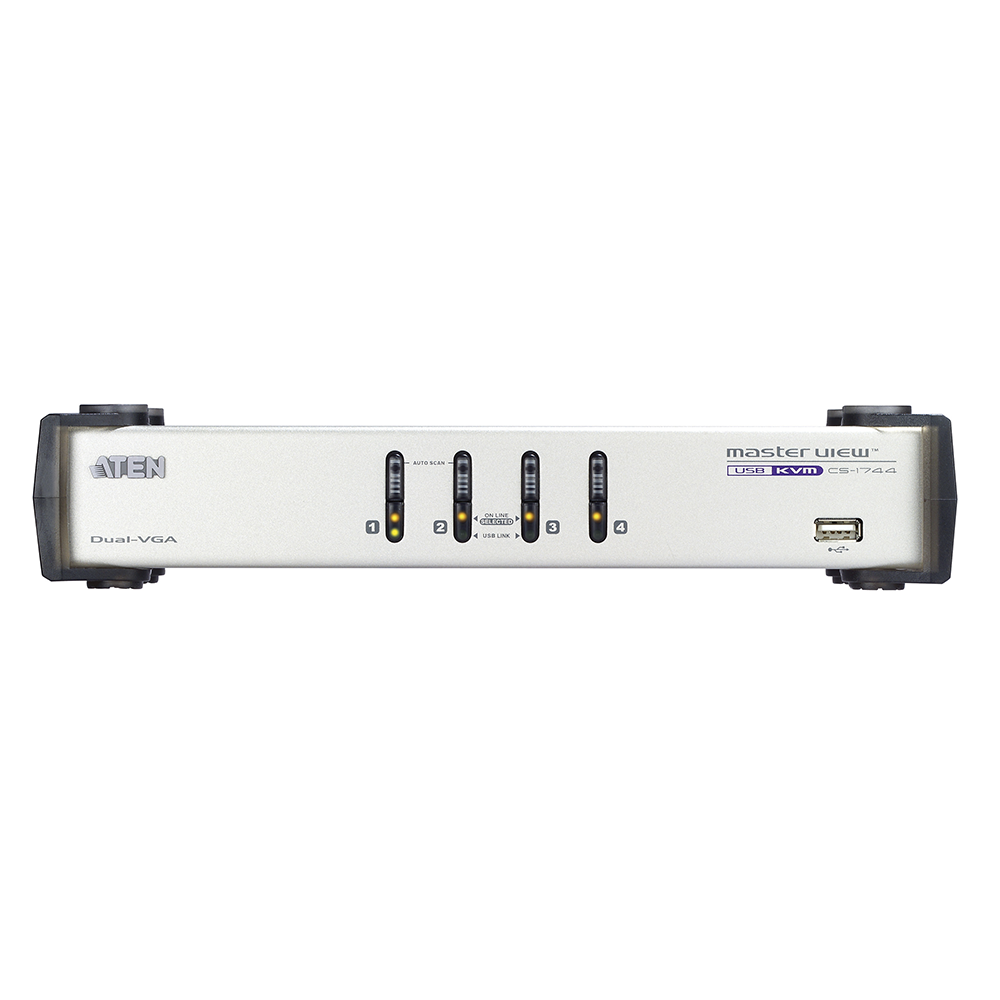 Conmutador KVMP / Dual VGA / 2048x1536 / 4 Puertos USB / Audio Estéreo / Micrófono | SIERRA STORE