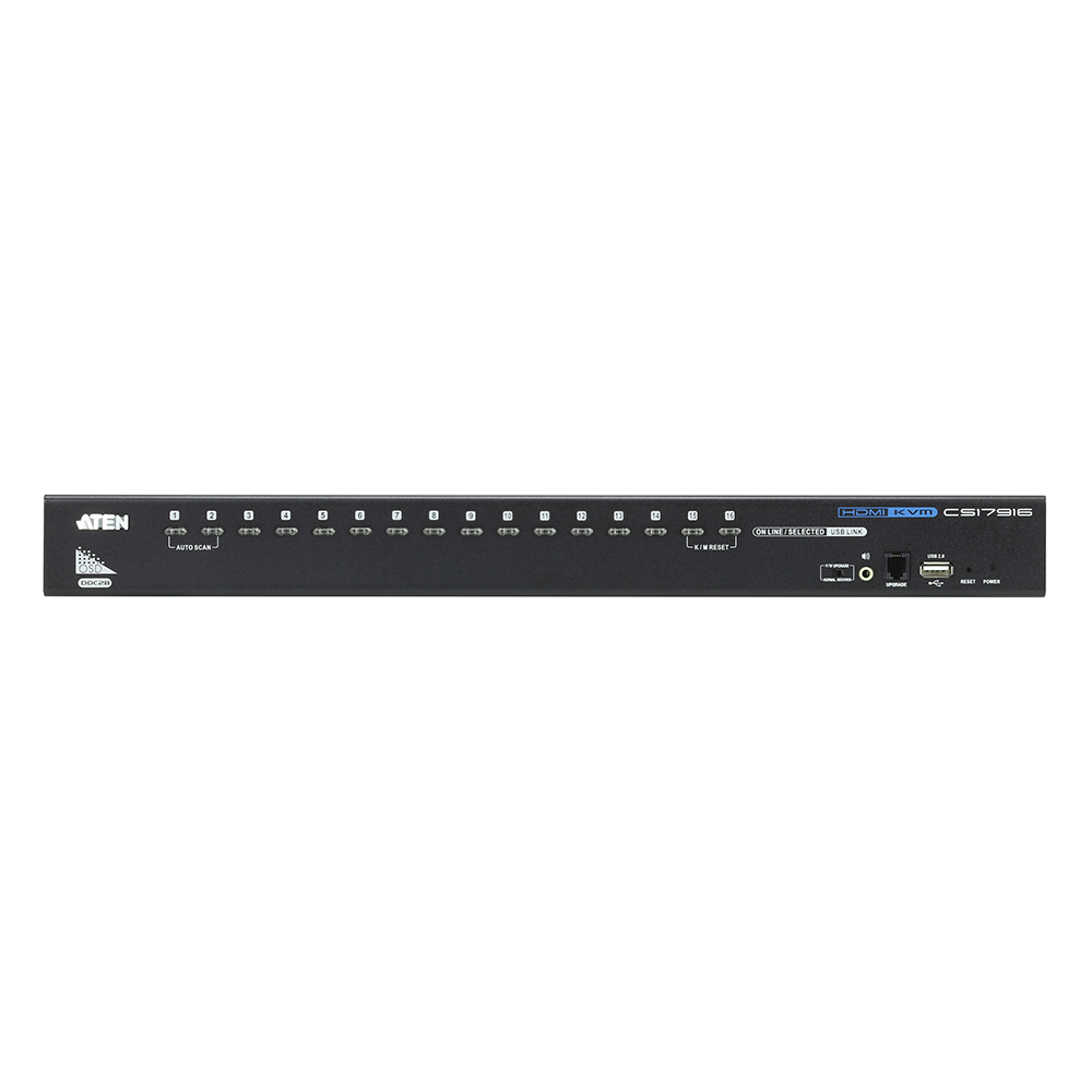 Switch KVM HDMI USB / 16 Puertos / Cascada hasta 256 PCs / Multipantalla / 1080p / Rack 1U | SIERRA STORE