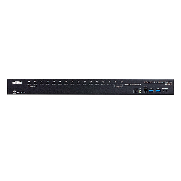 Switch KVM / 16 Puertos HDMI / 4K UHD 60Hz / USB 3.0 / Conexión en Cascada / Rack 1U | SIERRA STORE