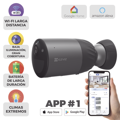 Cámara IP Inalámbrica Con Batería Recargable (Cero Cables) / Colores en Oscuridad / 2 Megapíxel  / Sirena y Estrobo / Aler...