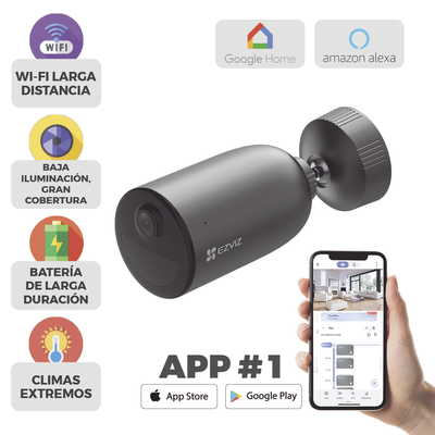 Cámara IP Inalámbrica Con Batería Recargable (Cero Cables) / 2K (3 Megapixel) / Micro SD / Detección Humana / Colores en O...