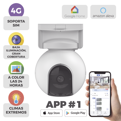 Camara de Batería Recargable  / 4G Multicarrier /  3 Megapixel / Compatible con Panel Solar CS-CMT-SOLARPANEL-E conector Tipo