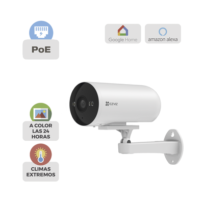 Cámara IP Exterior PoE / Color Night Vision / 3 Megapixel (2K) / AI Detección Humana y Vehiculos / H.265 / Vision Nocturna...