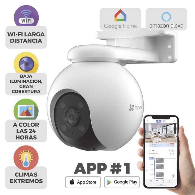 Cámara PT WiFi / 3 Megapixel (2K)  / Detección humana / Sirena / Luz Parpadeante / audio de Dos Vías / Colores en Oscuridad / | SIERRA STORE