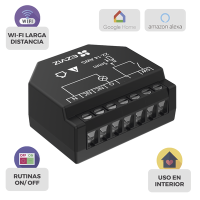Relevador Wi-Fi  Inteligente / Ideal Para Control de Iluminación / 1 Salida para un Apagador / Control Remoto / Horarios P...
