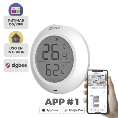 Sensor de Temperatura y Humedad / Compatible con Hub CS-A3 / Protocolo Zigbee EZVIZ - Vista 2