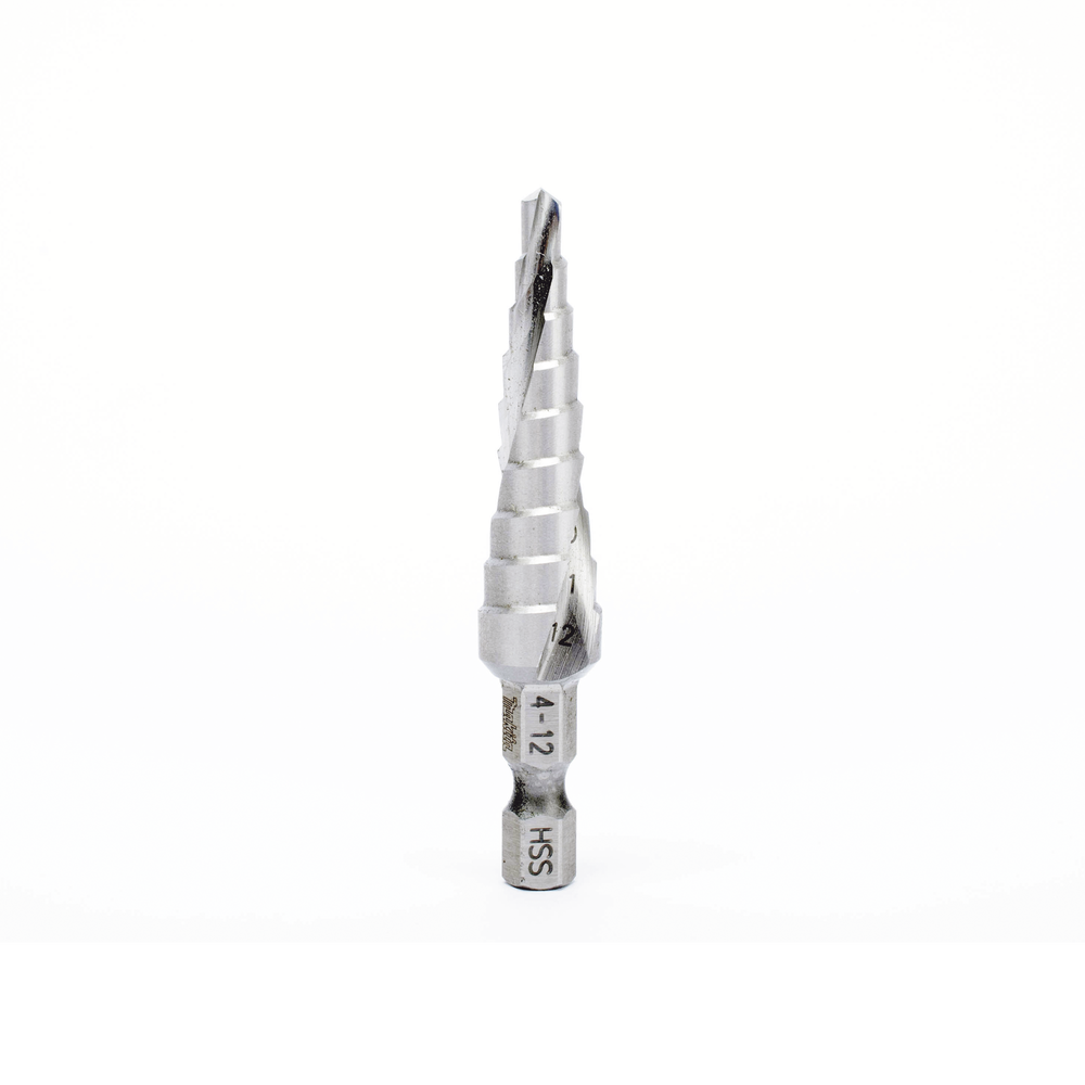 Broca escalonada espiral de hss 4-12 mm, zanco de 1/4" hexagonal, blister con una pieza. | SIERRA STORE