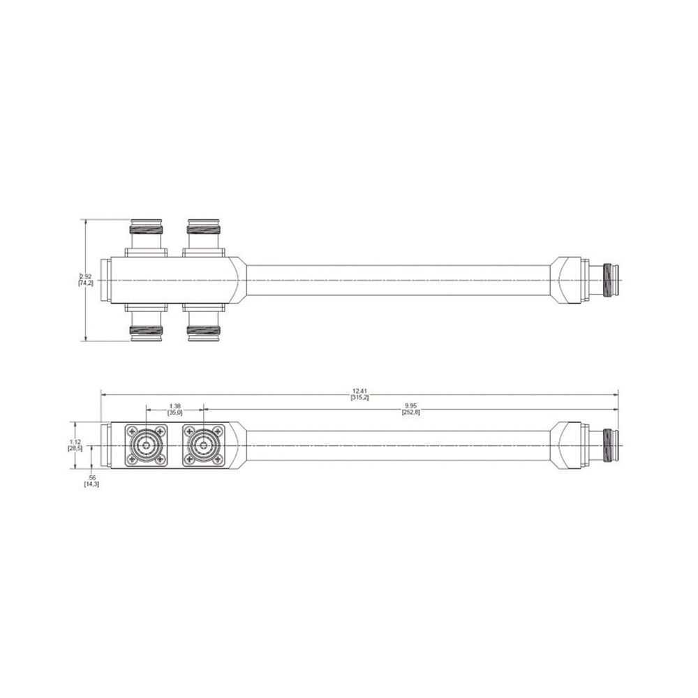 Divisor reactivo de 4 vías / 575-5925 MHz / 300W media 1kW pico / PIM -161 dBc / IP67 / Conectores 4.3-10-F | SIERRA STORE