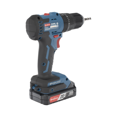 Rotomartillo / Taladro Inalámbrico de 20V sin Carbones, Broquero de 1/2", incluye 2 Baterías de 2.0 Ah, Cargador y Maletín...