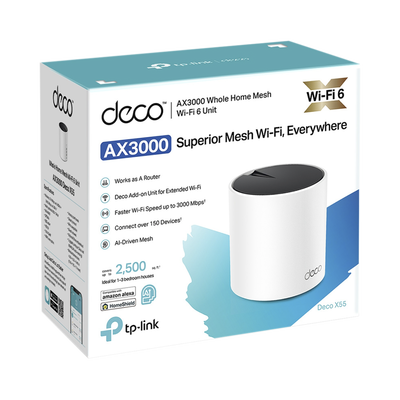 Router Inalámbrico MESH Interior para Hogar / Doble Banda Wi-Fi 6 AX3000 Mbps / 3 Puerto Gigabit WAN/LAN / 2 Antenas Inter...