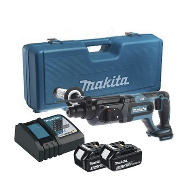 Rotamartilló 18V, SDS 0-1.200 Rpm, 3 Modos de Trabajo, Incluye 2 Baterías de 3.0 Ah, Cargador y Maletín. - MAKITA