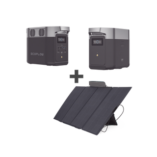 Kit de Estación de Energía Portátil 1024Wh + Batería Externa 1024Wh + Panel Solar Flexible 400W (2024Wh Totales) - ECOFLOW