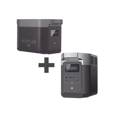 Kit de Estación de Energía Portátil 2048Wh + Batería Externa 2048Wh (4096Wh Totales) - ECOFLOW