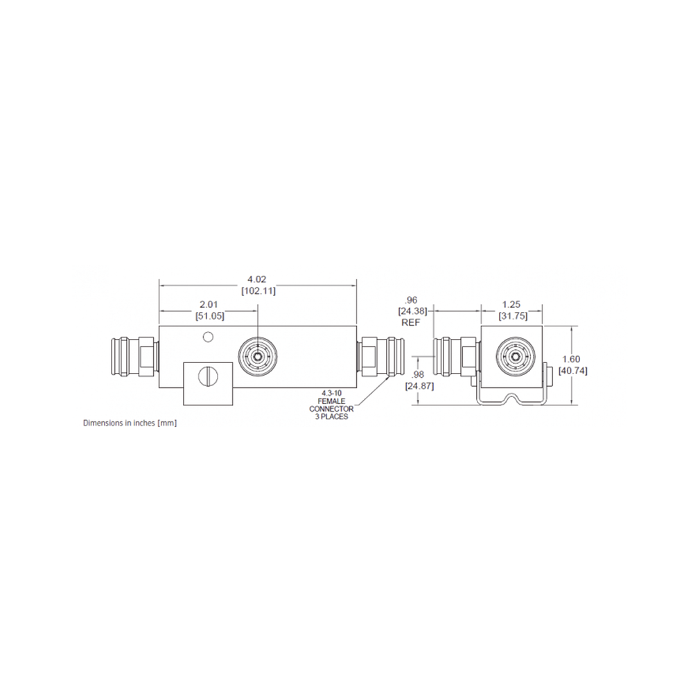 SEPARADOR 3dB (2:1) Tap 350-5930MHz 500W -161dBc 4.3-10 IP67 . | SIERRA STORE