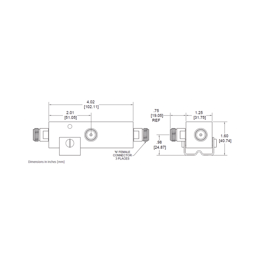 Separador de RF / 30 dB / 1000:1 / 350-5930 MHz / 500W / -161 dBc PIM / IP67 / Tipo N | SIERRA STORE
