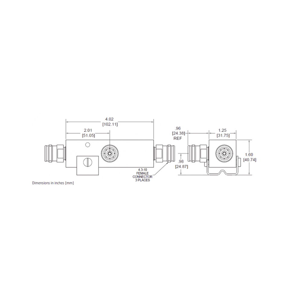 Separador RF / 6:1 Tap 8dB / 350-5930MHz / 500W RMS / PIM -161dBc / 4.3-10 IP67 / 1.25 ft | SIERRA STORE