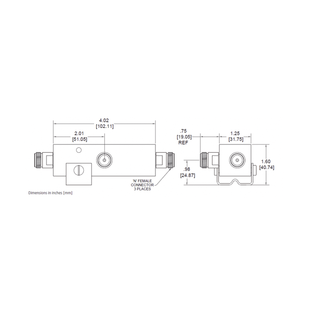 Separador RF / 13 dB (20:1) / 350-5930 MHz / 500W / PIM -161 dBc / IP67 / Tipo N | SIERRA STORE