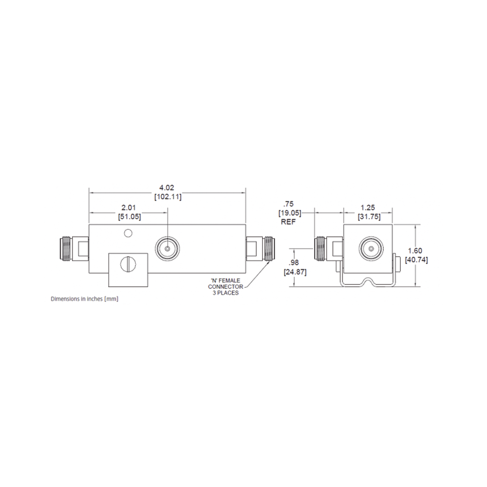 Separador RF / 15 dB / 350-5930 MHz / 500W / PIM -161 dBc / IP67 / Conectores N | SIERRA STORE