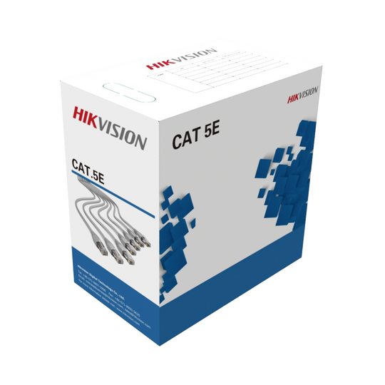 HIKVISION DS-1LN5E-E/E - Bobina de Cable UTP 305 Metros (1000 Pies) / Cat5E (25 AWG) / Color Gris / PVC (CMX) / Uso en Interior / 100% | SIERRA STORE