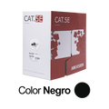 Bobina de Cable UTP 305 Metros (1000 Pies) / Cat 5E (24 AWG) / Color Negro / PE / Uso en Exterior / 100% Cobre / Aplicacio...