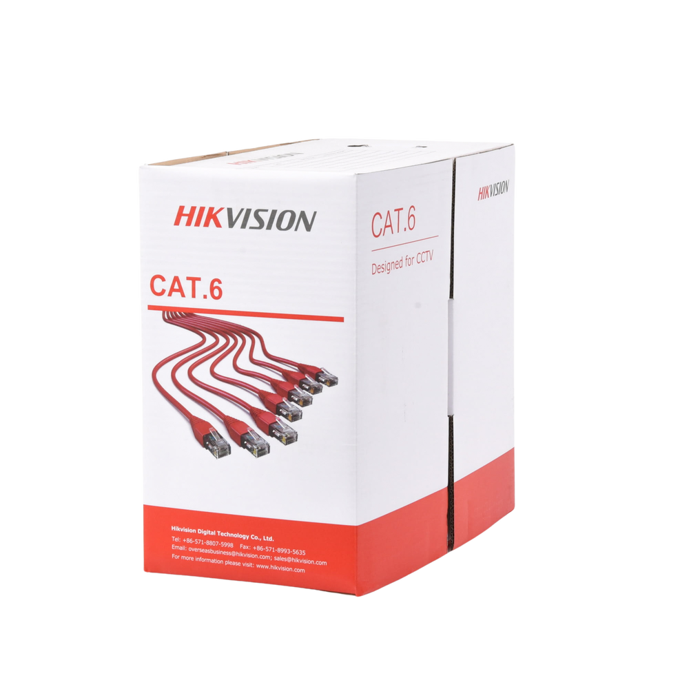HIKVISION DS-1LN6U-G - Bobina de cable UTP / Cat6 / 23 AWG / 1000 pies (305 m) / PVC CM / Interior / 100% Cobre / 250 MHz | SIERRA STORE