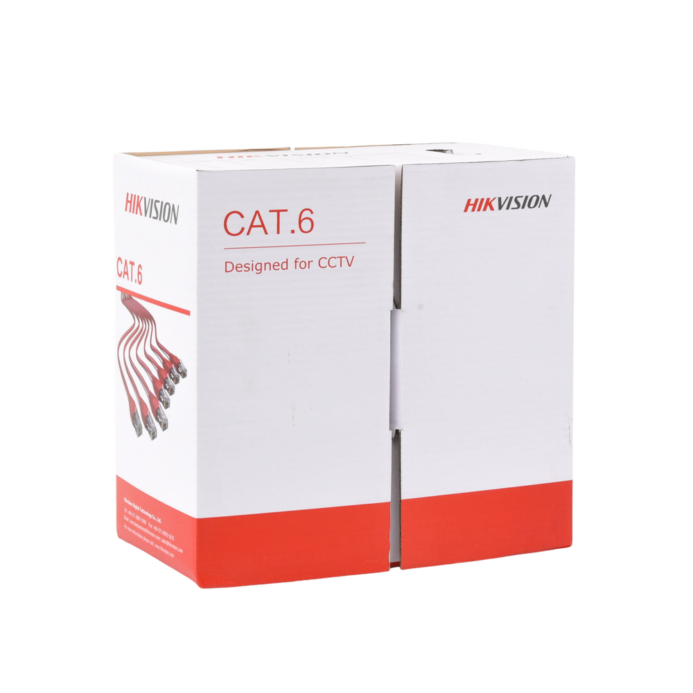 HIKVISION DS-1LN6U-G - Bobina de cable UTP / Cat6 / 23 AWG / 1000 pies (305 m) / PVC CM / Interior / 100% Cobre / 250 MHz | SIERRA STORE