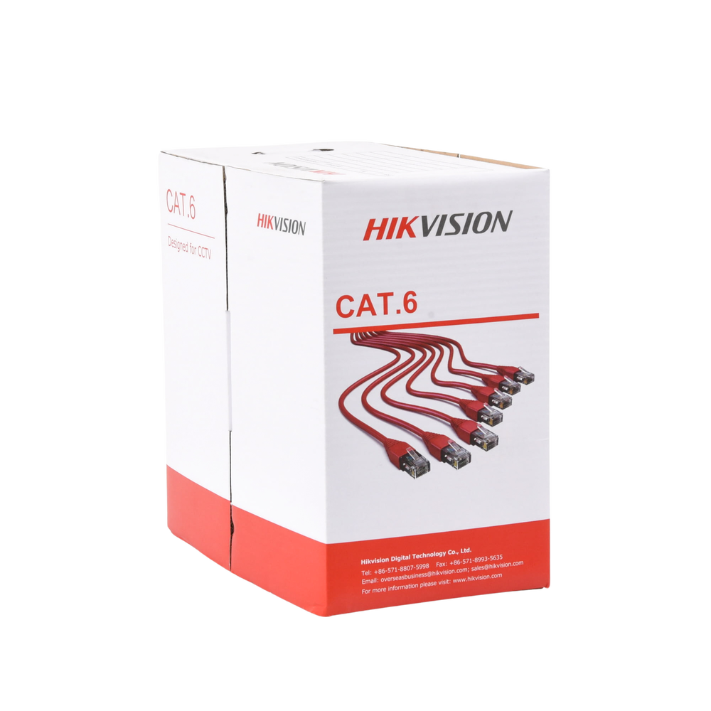 HIKVISION DS-1LN6U-G - Bobina de cable UTP / Cat6 / 23 AWG / 1000 pies (305 m) / PVC CM / Interior / 100% Cobre / 250 MHz | SIERRA STORE