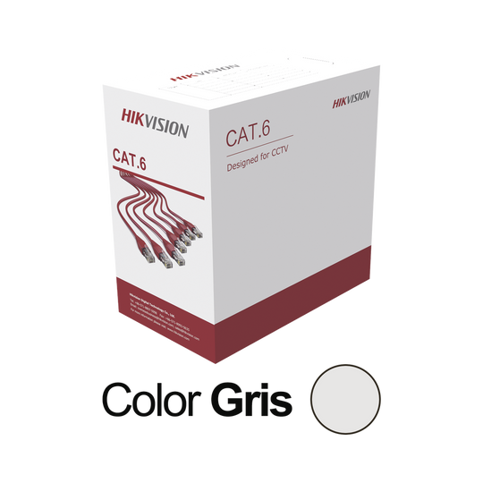 HIKVISION DS-1LN6U-G - Bobina de cable UTP / Cat6 / 23 AWG / 1000 pies (305 m) / PVC CM / Interior / 100% Cobre / 250 MHz | SIERRA STORE