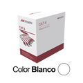 Bobina de Cable UTP 305 Metros (1000 Pies) / Cat 6 (24 AWG) / Color Blanco / PVC (CM) / Uso en Interior / CCA (Cobre con A...