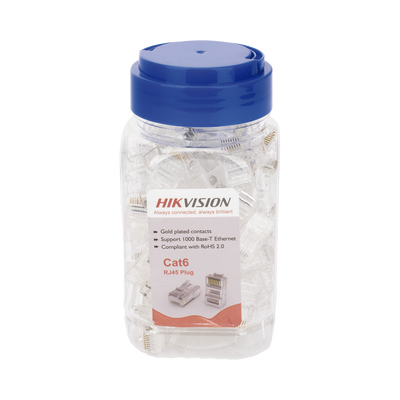 Bote con 100 Piezas de Plug Modular RJ45 / Cat 6 / Chapado en Oro a 30 Micras / Sin Blindaje / Fácil Instalación / Uso Int...