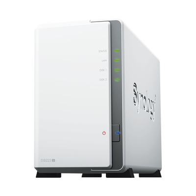 NAS DiskStation DS223j | 2 Bahías | CPU Realtek RTD1619B 1.7 GHz | 1 GB DDR4 | Puerto 1GbE RJ-45 | USB 3.2 Gen 1 | Compati...