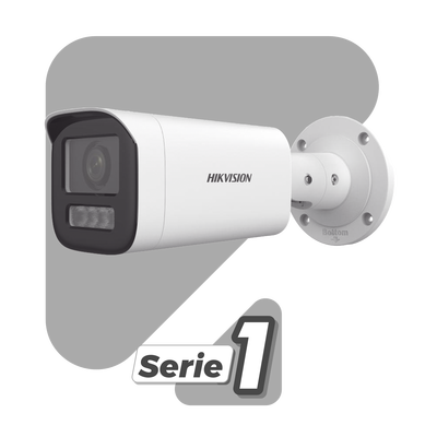 Bala IP 4 Megapíxel / Lente Motorizado 2.8 a 12 mm / Dual Light (50 mts IR + 50 mts Luz Blanca) / ACUSENSE Lite / Microfono Integrado / Exterior IP67 / WDR 120 dB / PoE  / Micro SD / Alarmas I/O - Vista 2
