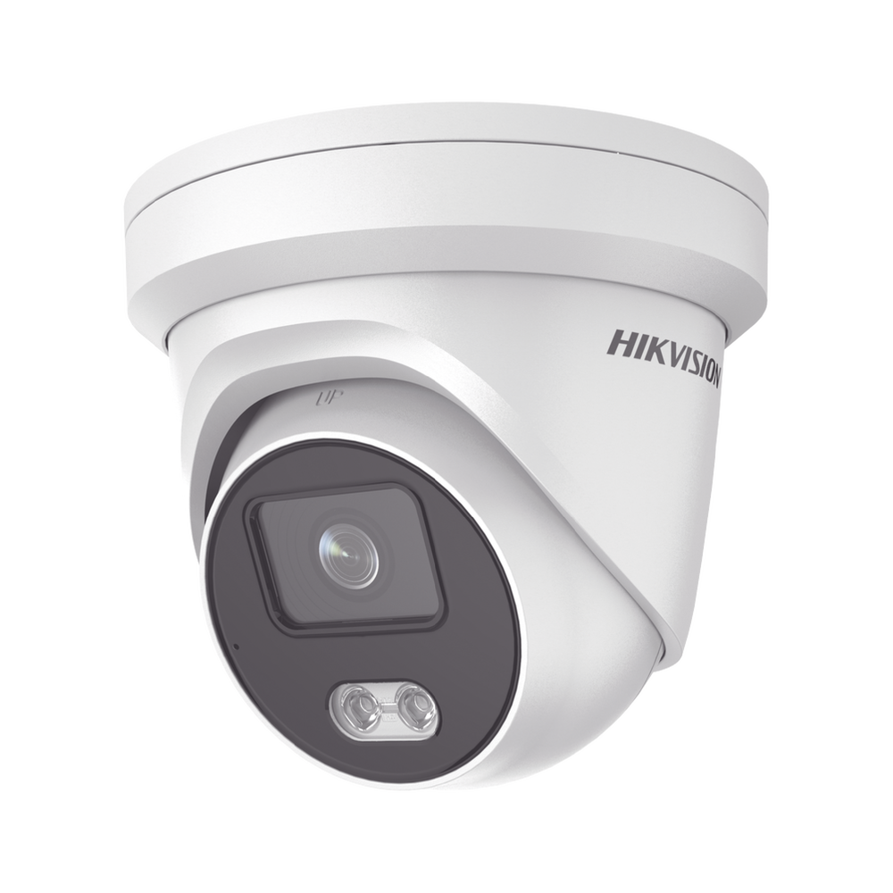 HIKVISION DS-2CD2347G2-LU - Cámara Turret IP / 4 Megapixel / Color 24/7 / Luz Blanca 30 m (98.4 ft) / WDR 130 dB / IP67 / Audio | SIERRA STORE