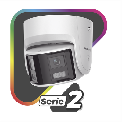 [FlexVu] [PROTECCIÓN ACTIVA] Turret IP Panorámica 4 Megapíxel / 2 Lentes 2.8 mm (180°) / Imagen a Color 24/7 (ColorVu) / P...