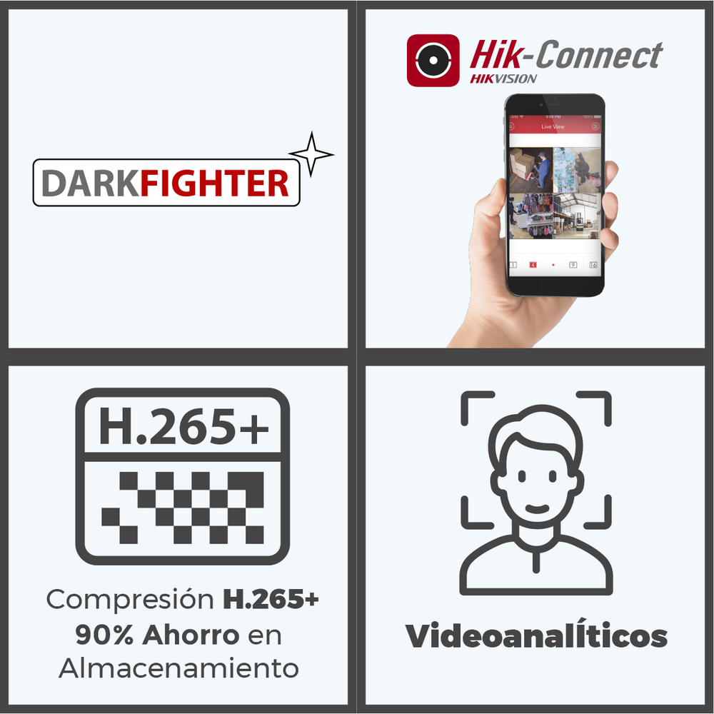 HIKVISION DS-2CD2685G1-IZS - Bala IP 8 Megapixel (4K) / Serie PRO + /  50 mts IR EXIR / Lente Mot. 2.8 a 12 mm / Ultra Baja | SIERRA STORE