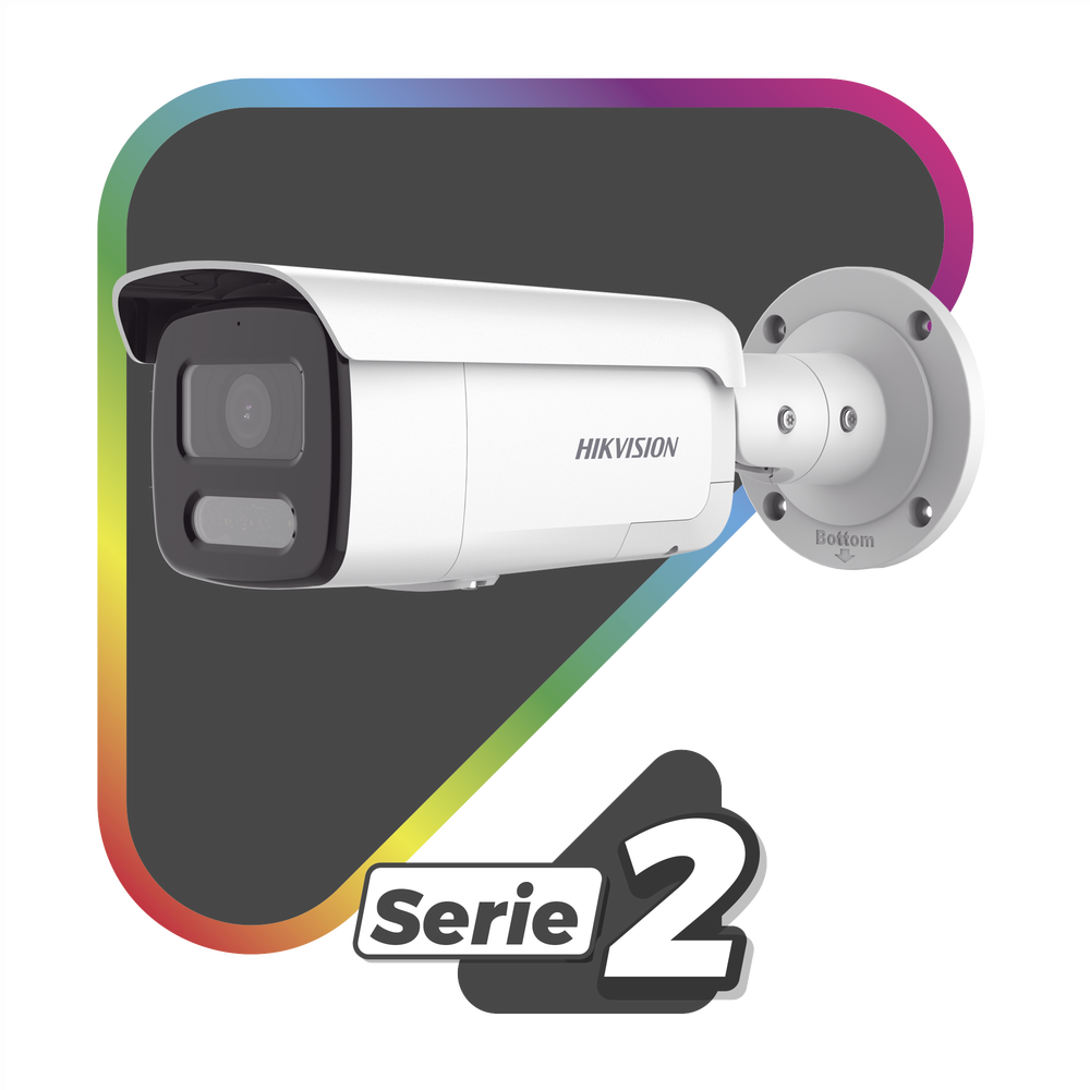 HIKVISION DS-2CD2T47G2H-LISU/SL - [Dual Light + ColorVu] Bala IP 4 Megapixel / Lente 4 mm / 60 mts IR + 60 mts Luz Blanca / Exterior | SIERRA STORE