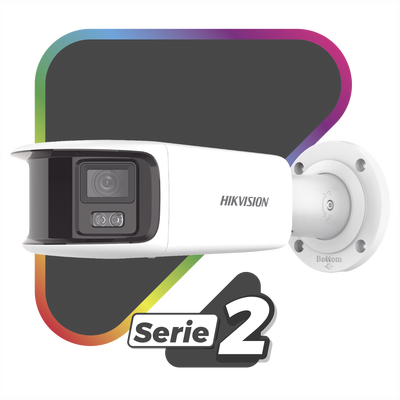 [FlexVu] [PROTECCIÓN ACTIVA] Bala IP Panorámica 8 Megapixel (4K) / 2 Lentes 4 mm (180°) / Imagen a Color 24/7 (ColorVu) / ...