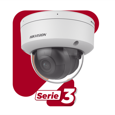 Domo IP 6 Megapixel / Lente 2.8 mm / 40 mts IR / Exterior IP67 / IK10 / Microfono Integrado / DARKFIGHTER / Audio y Alarma...