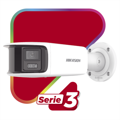 [ PROTECCIÓN ACTIVA ] Bala IP Panorámica 8 Megapixel / 180° / Lente 4 mm / Imagen a Color 24/7 / PoE / WDR 130° / IP67 / A...