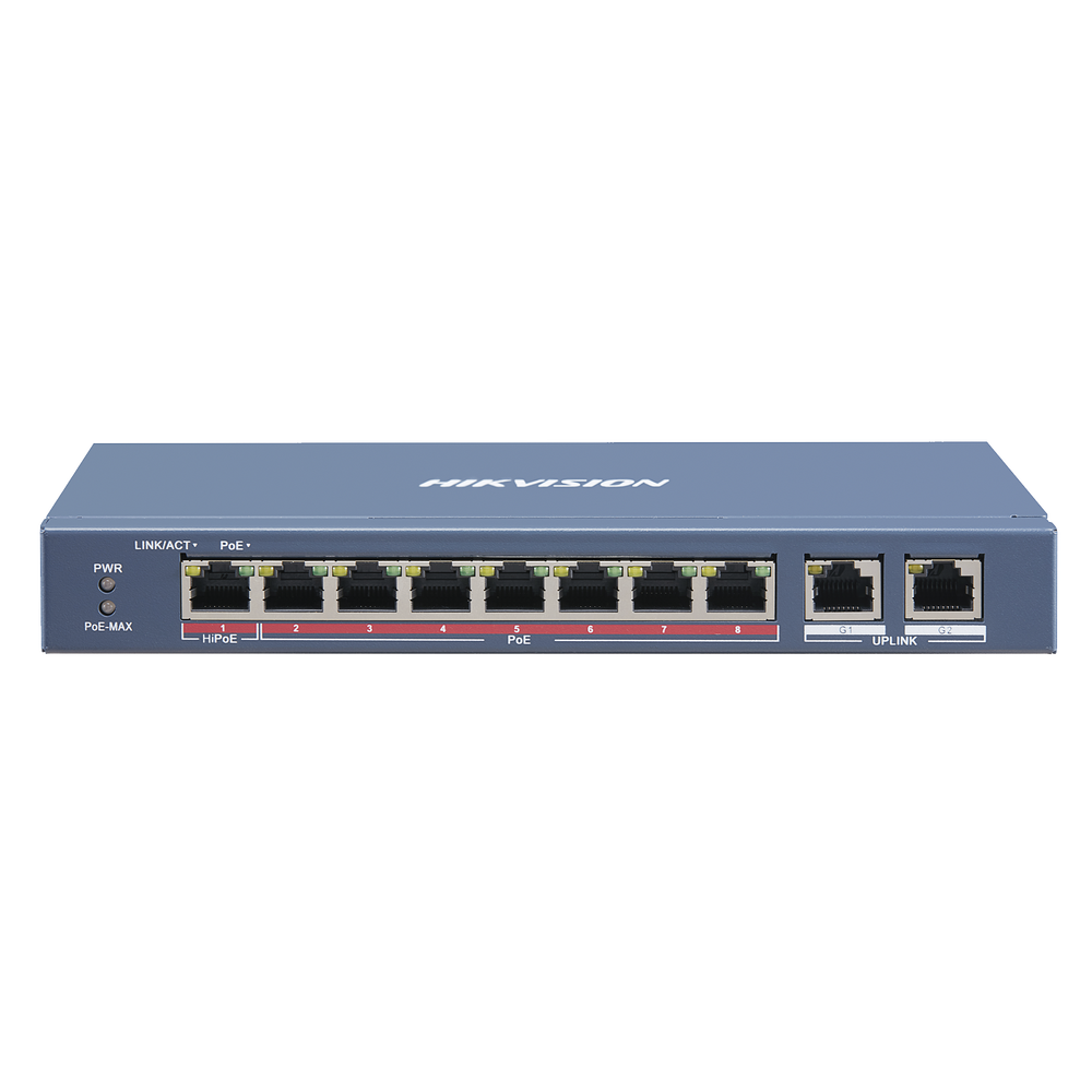 HIKVISION DS-3E0310HP-E - Switch PoE+ / No Administrable / 7 Puertos 10/100 Mbps 802.3 af/at (30 W) / 1 Puerto 10/100 Mbps Hi-PoE (90 | SIERRA STORE