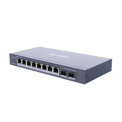 Switch Gigabit PoE+ / Administrable / 8 Puertos Gigabit PoE+ / 2 Puertos SFP / Configuración Nube Hik-Partner Pro / Modo E...