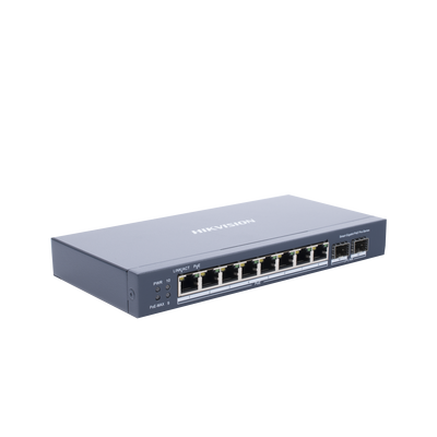 Switch Gigabit PoE+ / Administrable / 8 Puertos Gigabit PoE+ / 2 Puertos SFP / Configuración Nube Hik-Partner Pro / Modo E...