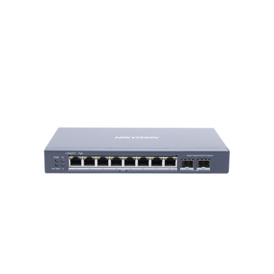 Switch Gigabit PoE+ / Administrable / 8 Puertos Gigabit PoE+ / 2 Puertos SFP / Configuración Nube Hik-Partner Pro / Modo E...