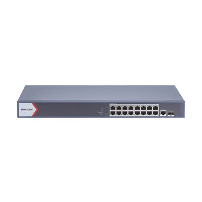 Switch Gigabit PoE+ / Monitoreable / 16 Puertos 1000 Mbps PoE+ / 1 Puerto 1000 Mbps de Uplink / 1 Puerto SFP /  Configurac...